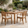 Outdoor Dining Chair Set of 2 | Beige Polyester | Sandblast Natural Brown