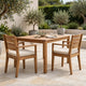 Outdoor Dining Chair Set of 2 | Beige Polyester | Sandblast Natural Brown