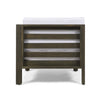 Carie Outdoor Left Arm Chair | White Fabric Cushions | Slatted Gray Wood