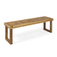 Mesco Outdoor Bench Set of 2 | Slatted Seat | Sled Base | Natural Brown 60"