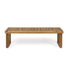 Mesco Outdoor Bench Set of 2 | Slatted Seat | Sled Base | Natural Brown 60"
