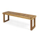 Mesco Outdoor Bench Set of 2 | Slatted Seat | Sled Base | Natural Brown 60"