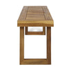 Mesco Outdoor Bench Set of 2 | Slatted Seat | Sled Base | Natural Brown 60"