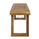 Mesco Outdoor Bench Set of 2 | Slatted Seat | Sled Base | Natural Brown 60"