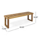 Mesco Outdoor Bench Set of 2 | Slatted Seat | Sled Base | Natural Brown 60"