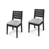 Outdoor Armless Dining Chair Set of 2 | Water Resistant Cushions | Gray