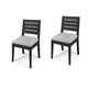 Outdoor Armless Dining Chair Set of 2 | Water Resistant Cushions | Gray