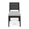 Outdoor Armless Dining Chair Set of 2 | Water Resistant Cushions | Gray