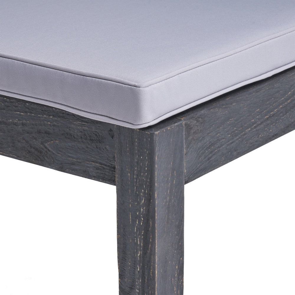 Outdoor Armless Dining Chair Set of 2 | Water Resistant Cushions | Gray