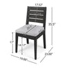 Outdoor Armless Dining Chair Set of 2 | Water Resistant Cushions | Gray