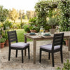 Outdoor Armless Dining Chair Set of 2 | Water Resistant Cushions | Gray