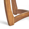 Outdoor Round Accent Table | Slatted Top | Cross Base | Teak Finish 30"