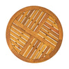 Outdoor Round Accent Table | Slatted Top | Cross Base | Teak Finish 30"