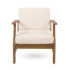 Hoye Outdoor Club Chair | Cream Cushions | Brown Acacia Wood