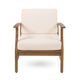 Hoye Outdoor Club Chair | Cream Cushions | Brown Acacia Wood
