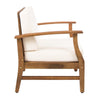Hoye Outdoor Club Chair | Cream Cushions | Brown Acacia Wood