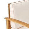 Hoye Outdoor Club Chair | Cream Cushions | Brown Acacia Wood