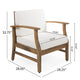 Hoye Outdoor Club Chair | Cream Cushions | Brown Acacia Wood