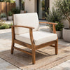 Hoye Outdoor Club Chair | Cream Cushions | Brown Acacia Wood