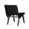 Chary Outdoor Lounge Chair | Rope Woven Seat and Back | Gray Wood