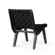 Chary Outdoor Lounge Chair | Rope Woven Seat and Back | Gray Wood