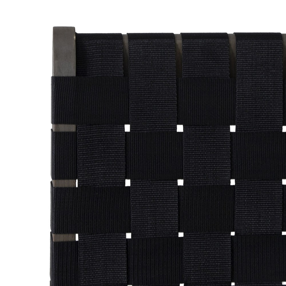 Chary Outdoor Lounge Chair | Rope Woven Seat and Back | Gray Wood