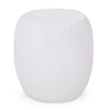 Outdoor Side End Table | Antique White Concrete | Braided Pattern | 16"