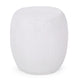 Outdoor Side End Table | Antique White Concrete | Braided Pattern | 16"