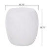 Outdoor Side End Table | Antique White Concrete | Braided Pattern | 16"