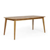 Outdoor Rectangular Dining Table | Curved Frame | Teak Finish | 71"