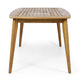 Outdoor Rectangular Dining Table | Curved Frame | Teak Finish | 71"