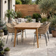 Outdoor Rectangular Dining Table | Curved Frame | Teak Finish | 71"