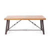 Ceso Outdoor Dining Table | Powder Coated Base | Teak and Black Iron | 70"