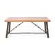 Ceso Outdoor Dining Table | Powder Coated Base | Teak and Black Iron | 70"