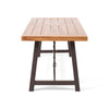 Ceso Outdoor Dining Table | Powder Coated Base | Teak and Black Iron | 70"