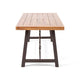 Ceso Outdoor Dining Table | Powder Coated Base | Teak and Black Iron | 70"