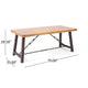 Ceso Outdoor Dining Table | Powder Coated Base | Teak and Black Iron | 70"