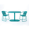 Monalisa 3pc Outdoor Bistro Table Set | Slatted Curved Back Chairs | Teal