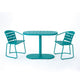 Monalisa 3pc Outdoor Bistro Table Set | Slatted Curved Back Chairs | Teal