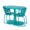 Monalisa 3pc Outdoor Bistro Table Set | Slatted Curved Back Chairs | Teal