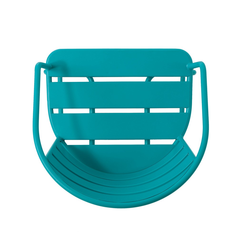 Monalisa 3pc Outdoor Bistro Table Set | Slatted Curved Back Chairs | Teal