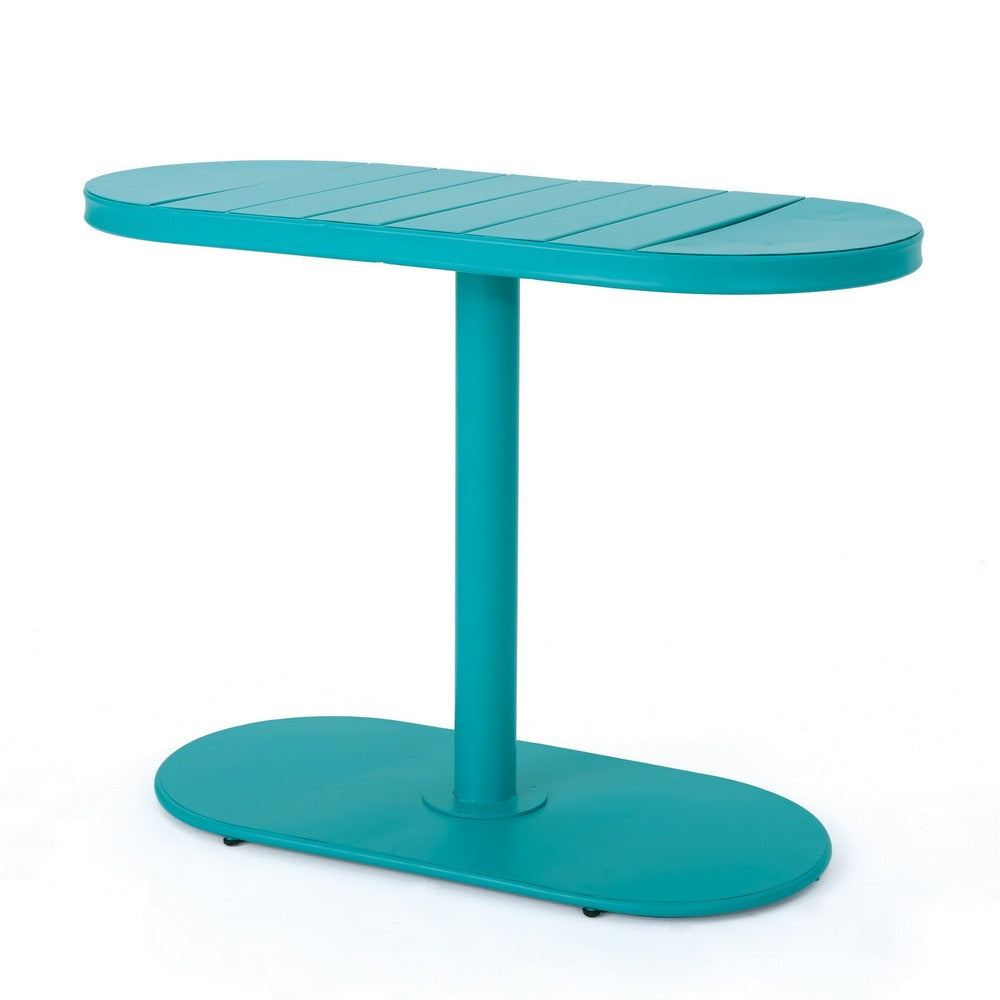 Monalisa 3pc Outdoor Bistro Table Set | Slatted Curved Back Chairs | Teal