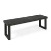 Outdoor Acacia Wood Dining Bench with Slatted Seat | Dark Gray | 60"