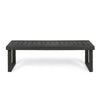 Outdoor Acacia Wood Dining Bench with Slatted Seat | Dark Gray | 60"