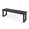 Outdoor Acacia Wood Dining Bench with Slatted Seat | Dark Gray | 60"