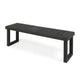 Outdoor Acacia Wood Dining Bench with Slatted Seat | Dark Gray | 60"