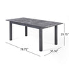 Outdoor Expandable Dining Table with Umbrella Hole | Dark Gray | 63-79"