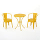 Rune 3pc Outdoor Bistro Set with Round Table and Armchairs | Yellow