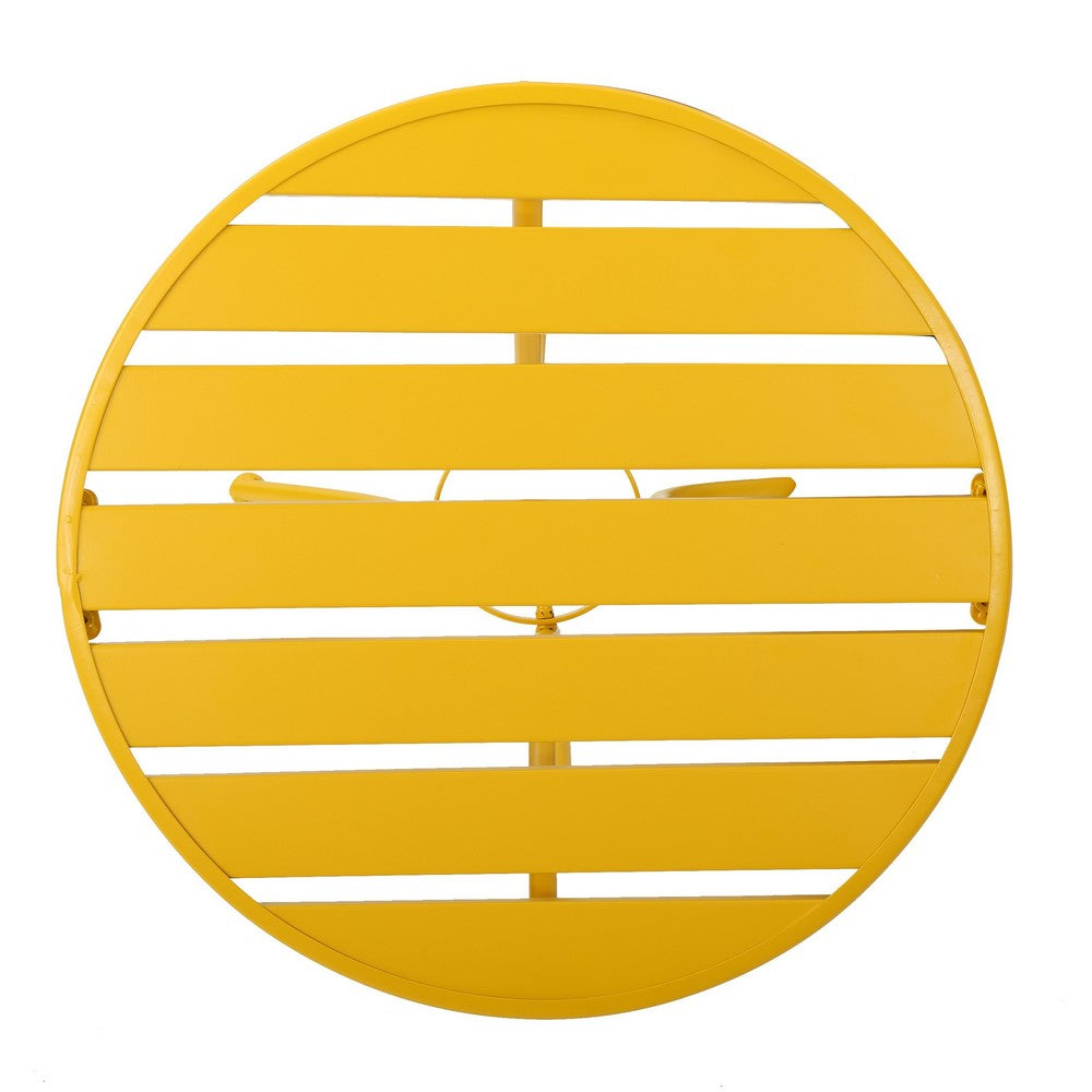 Rune 3pc Outdoor Bistro Set with Round Table and Armchairs | Yellow