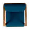Hoye Outdoor Club Chair | Blue Cushions | Brown Acacia Wood